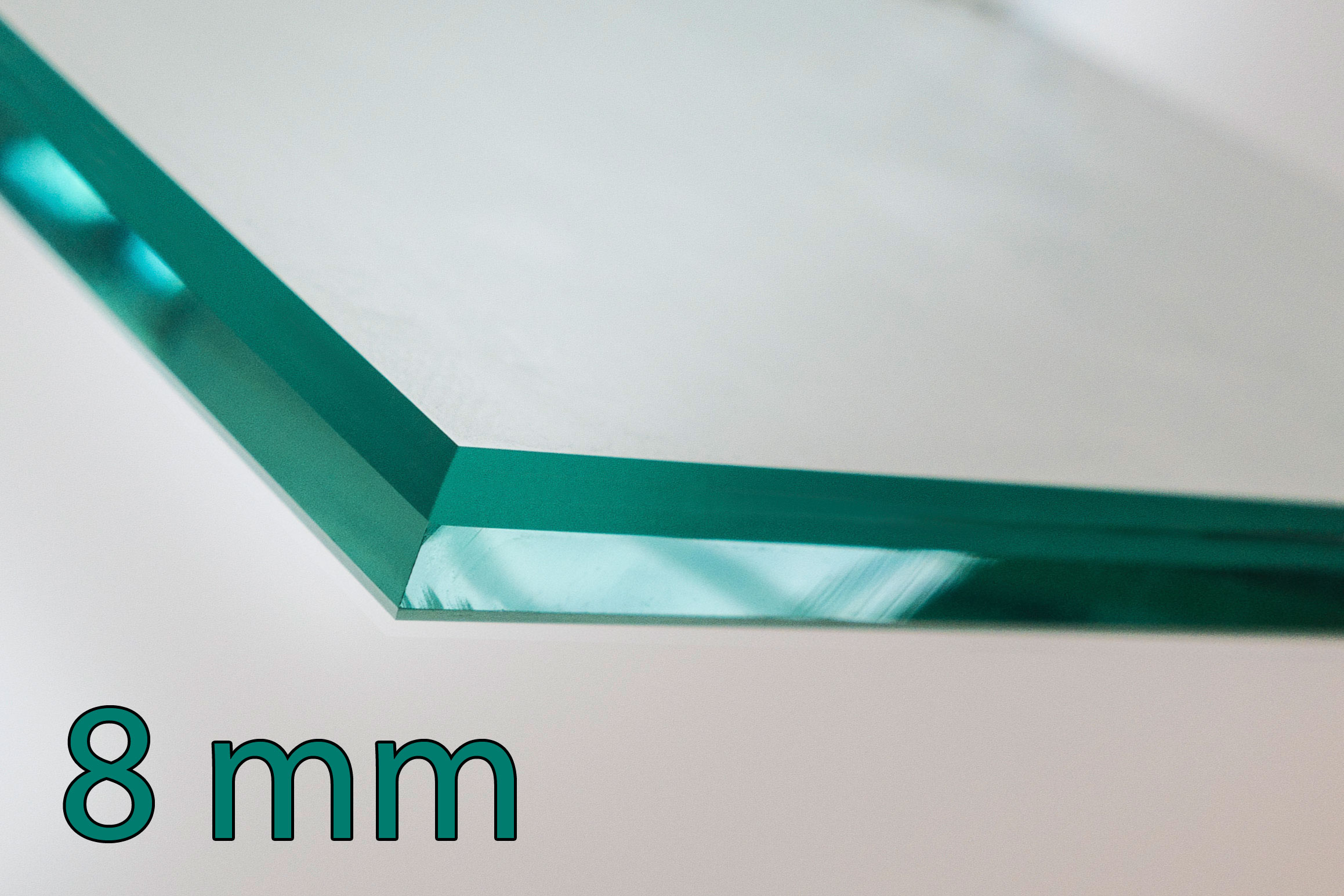 ESG Glasscheibe 8 mm gesäumt-entschärft WUNSCH-Maß Maßanfertigung 97,50€/m² 